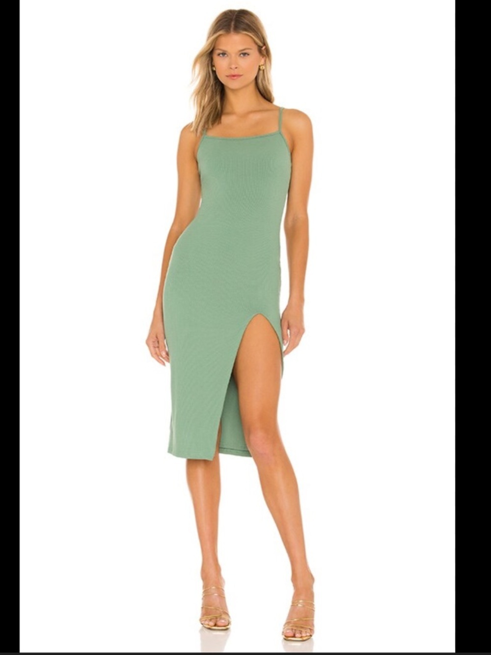Revolve Superdown candace slit green midi dress size XS - Picture 2 of 9